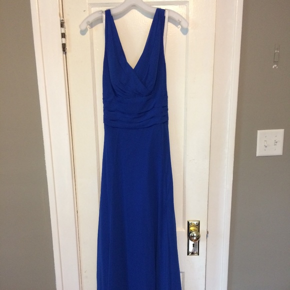 david's bridal surplice tank long chiffon bridesmaid dress